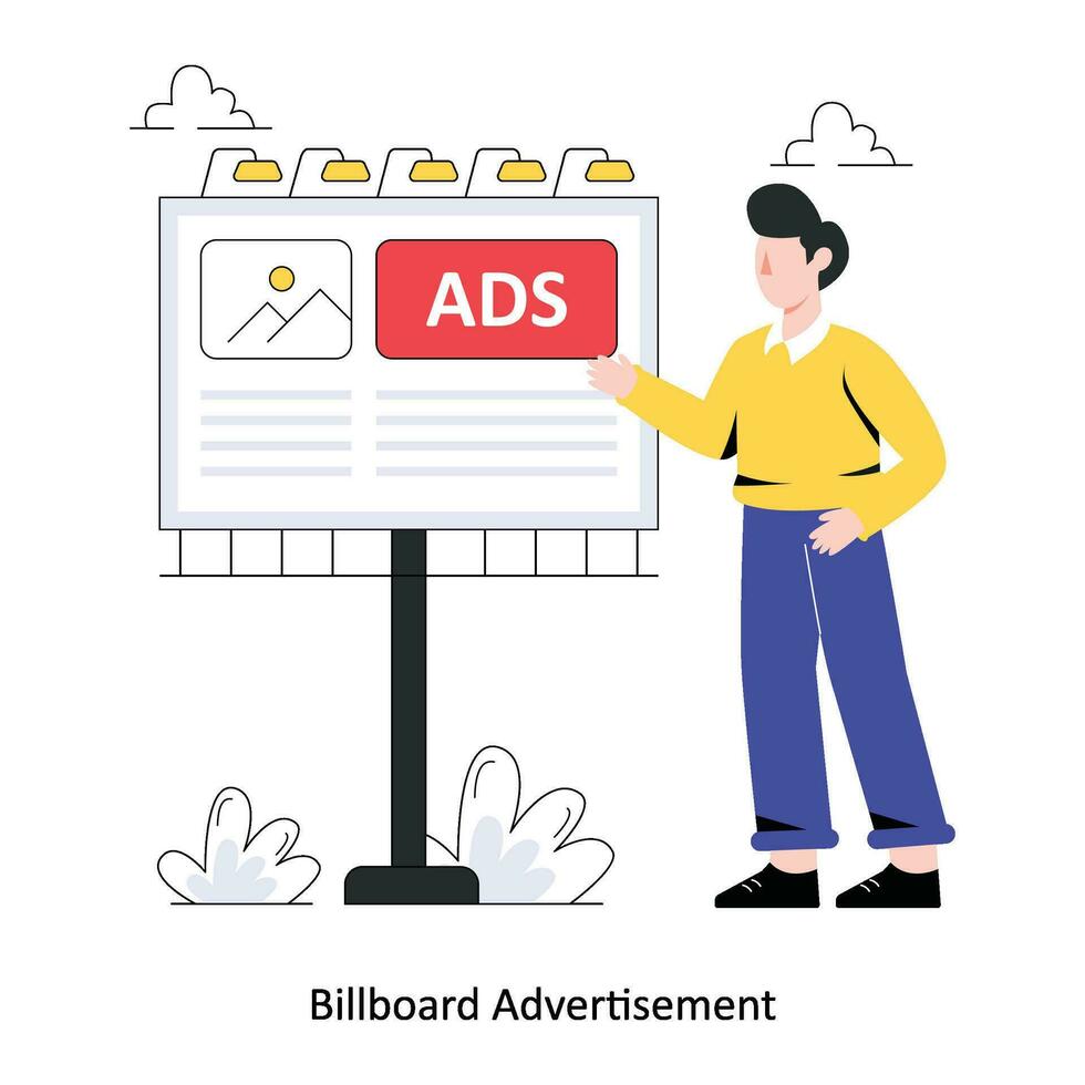 Billboard Advertisement Flat Style Design Vector illustration. Stock illustration