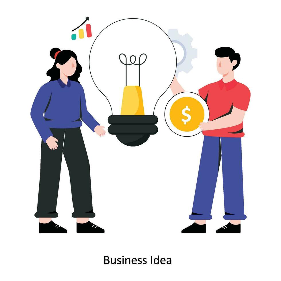 Business Idea  flat style design vector illustration. stock illustration