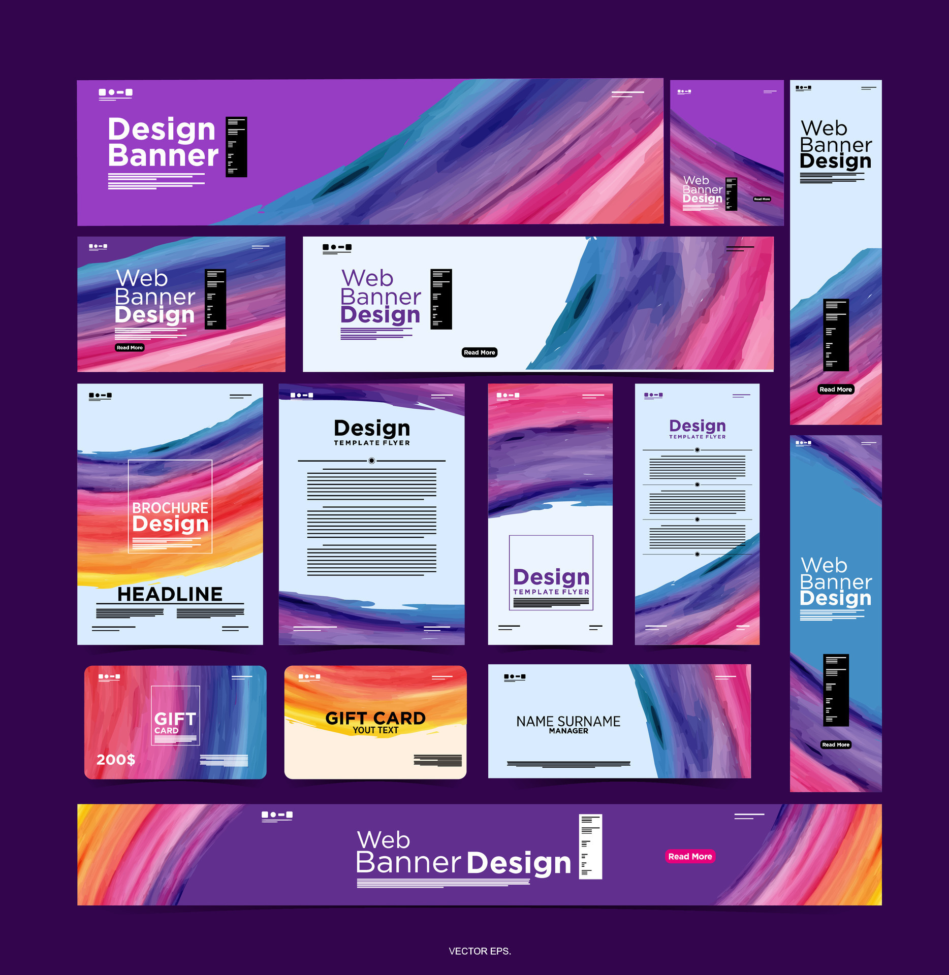a set of colorful web design banners 28135258 Vector Art at Vecteezy