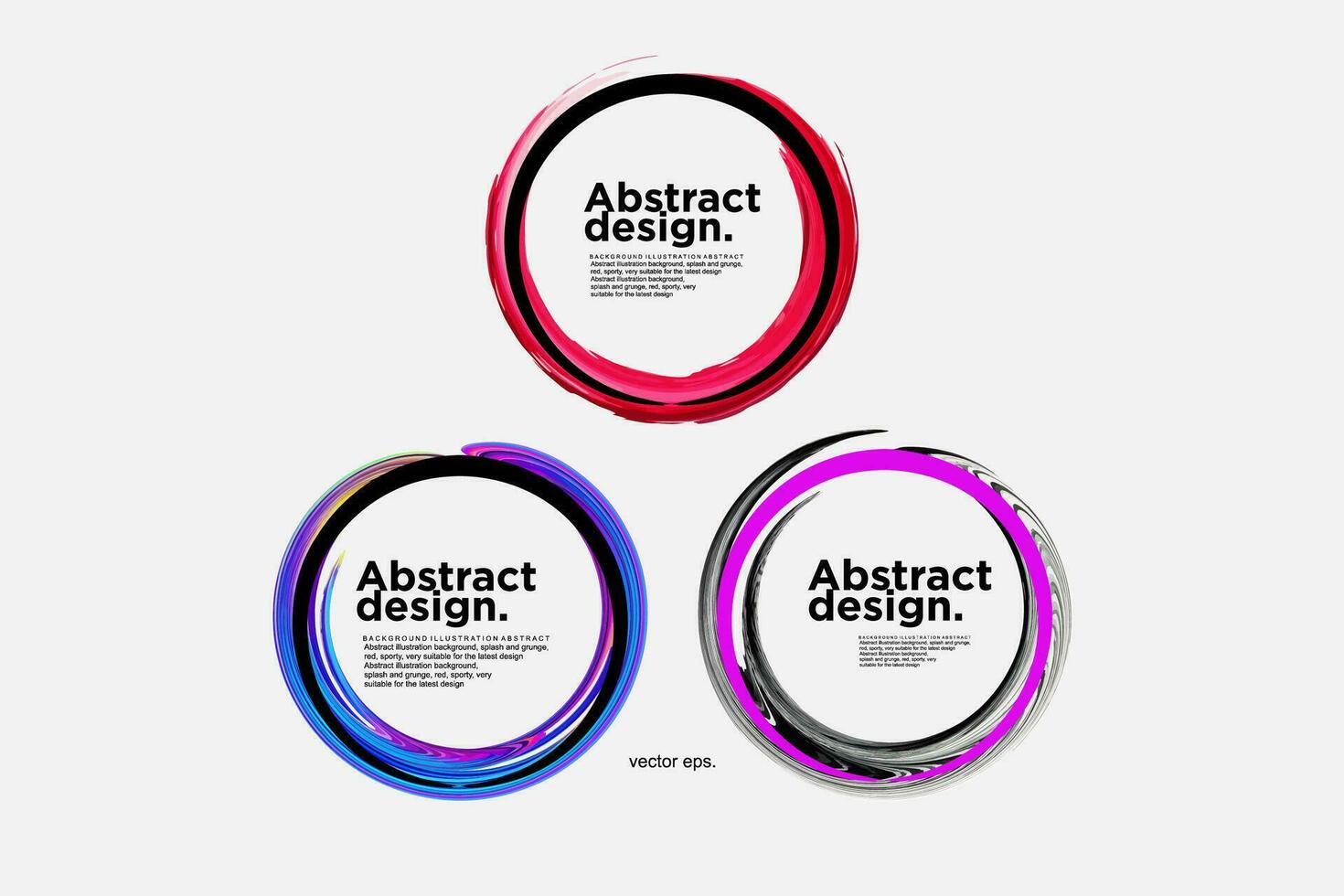 abstract design elements, circle Brush with different colors and shapes vector