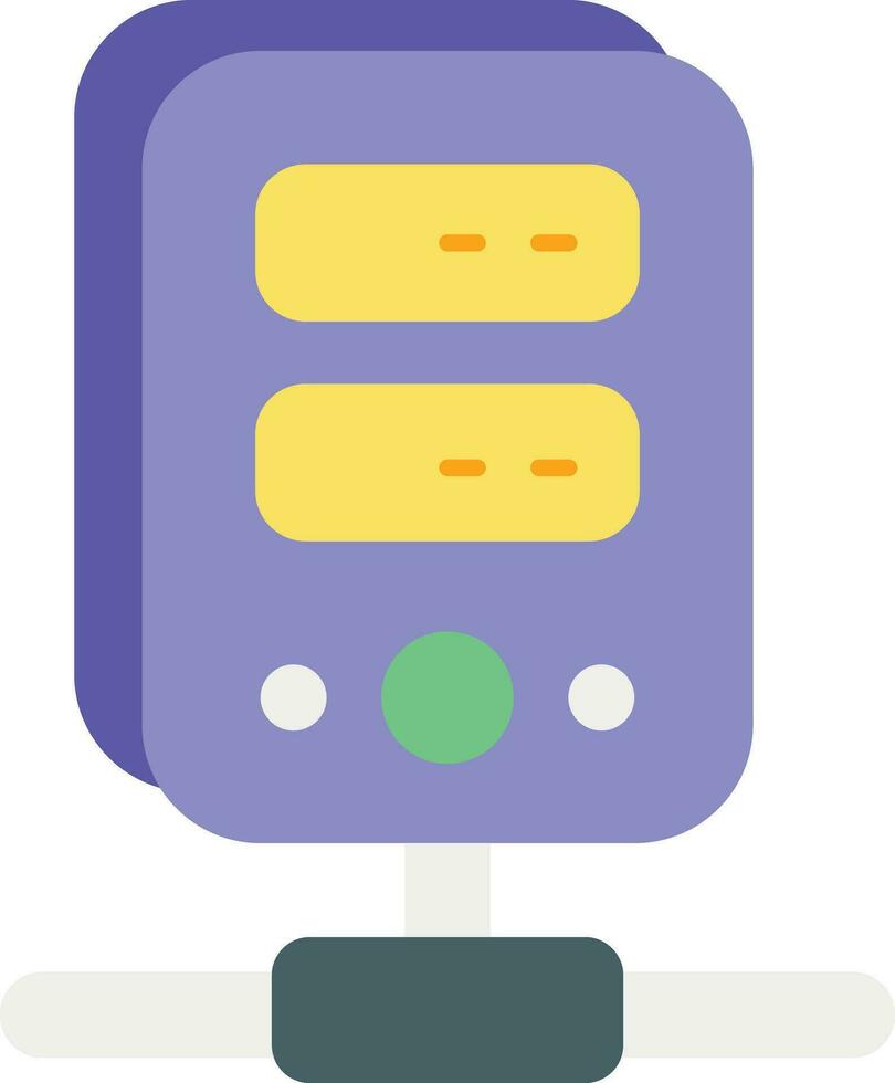 pc network server flat icon color design style vector