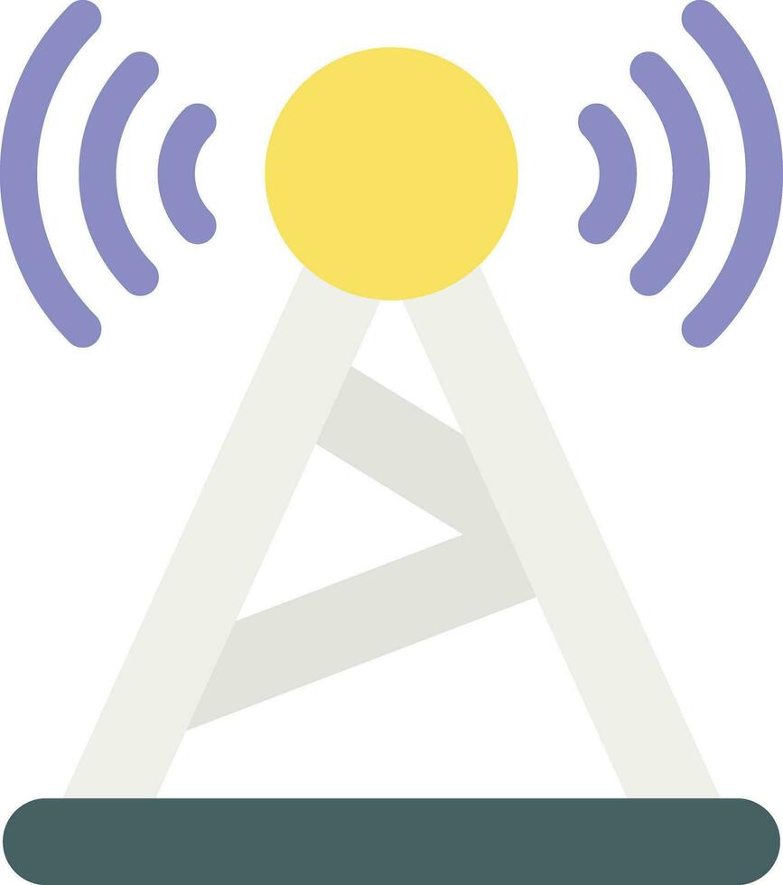 signal tower flat icon color design style vector