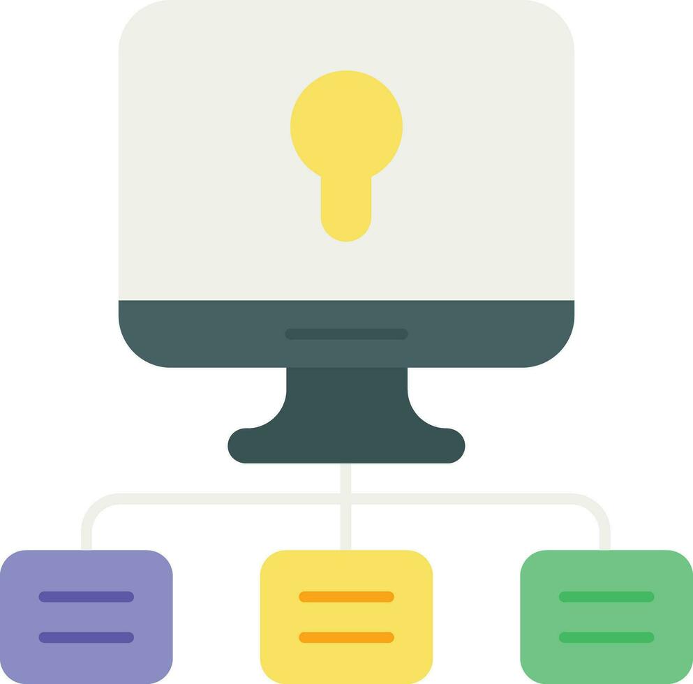 access control data flat icon color design style vector