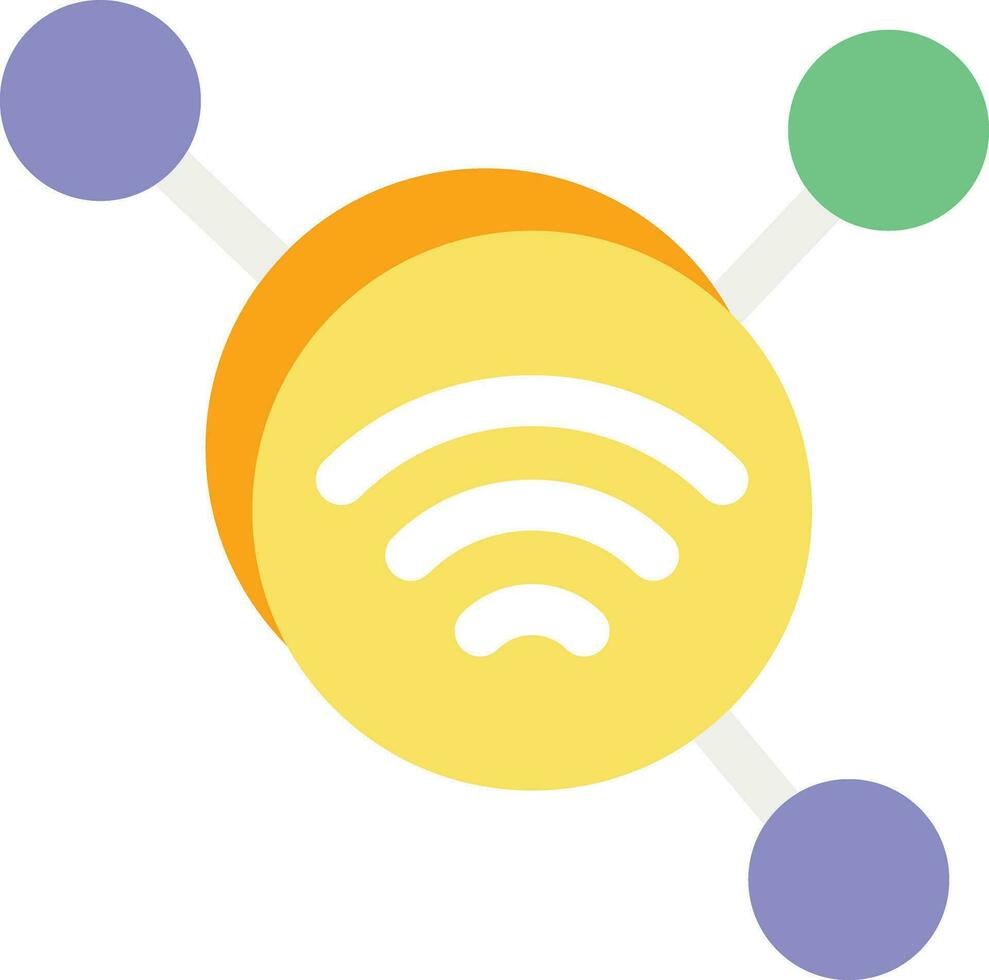 wifi internet flat icon color design style vector