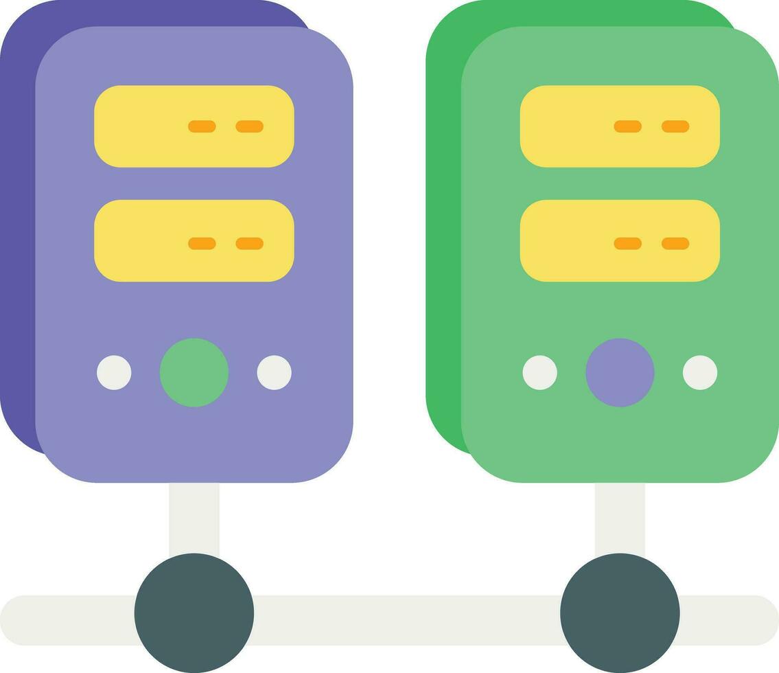 data server flat icon color design style vector