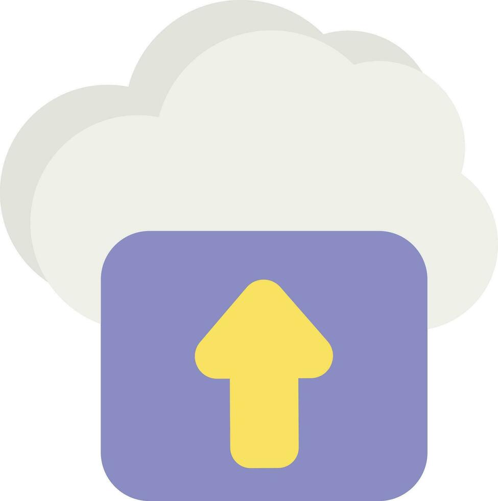 cloud upload flat icon color design style vector