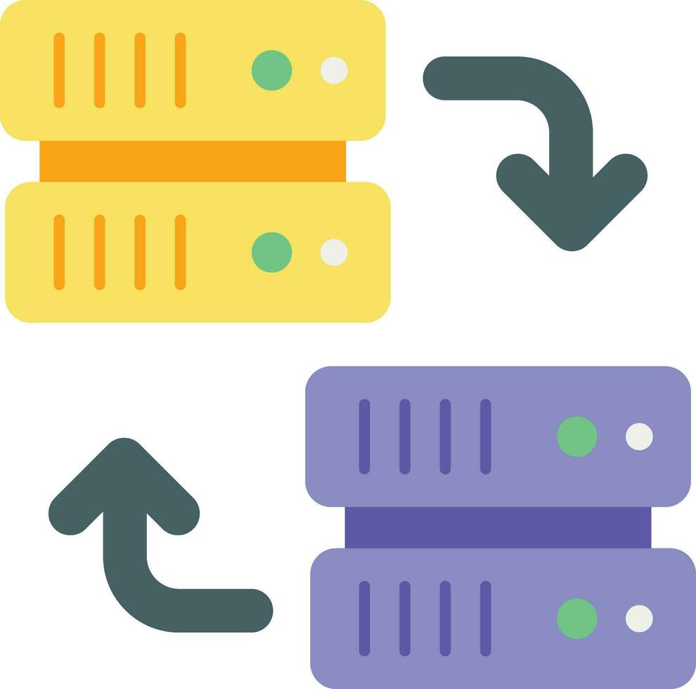 server exchange flat icon color design style vector