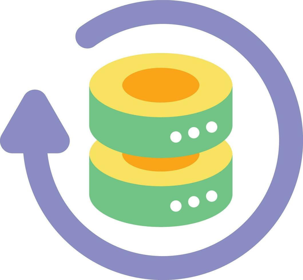database process flat icon color design style 28135671 Vector Art at ...