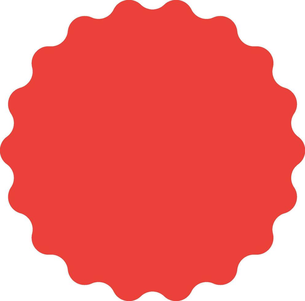Circle badge sticker, starburst speech bubbles, sticker wavy edges template vector