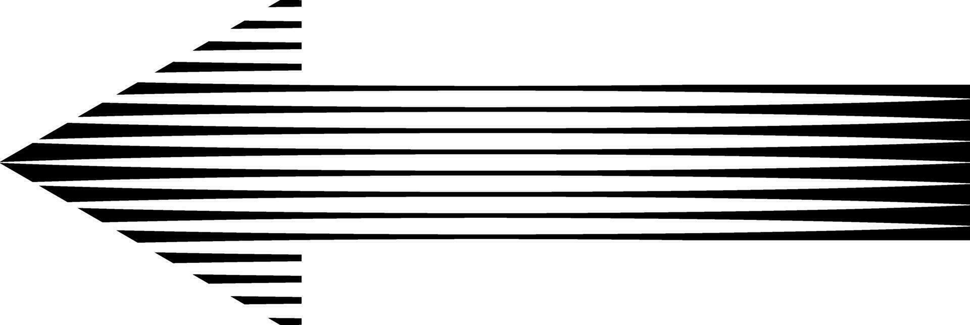 Set pointing arrows, striped texture arrow path direction vector