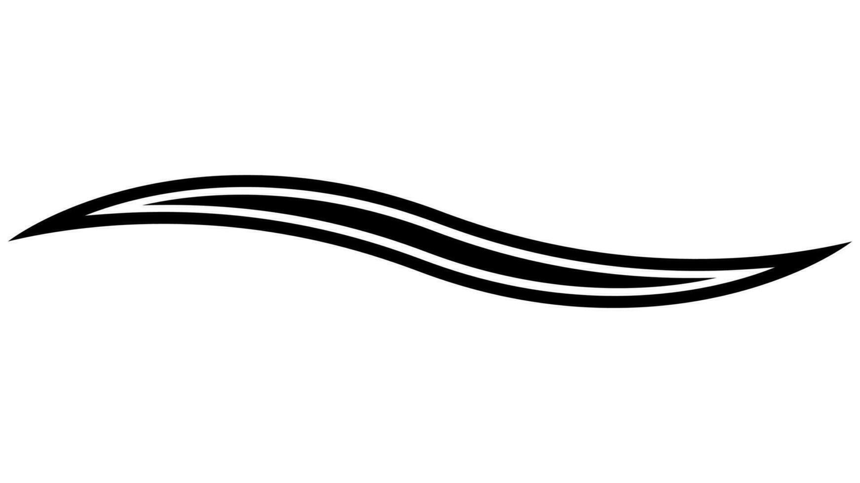 Calligraphic swish curve line swoosh, logo wave swash curve stripe vector