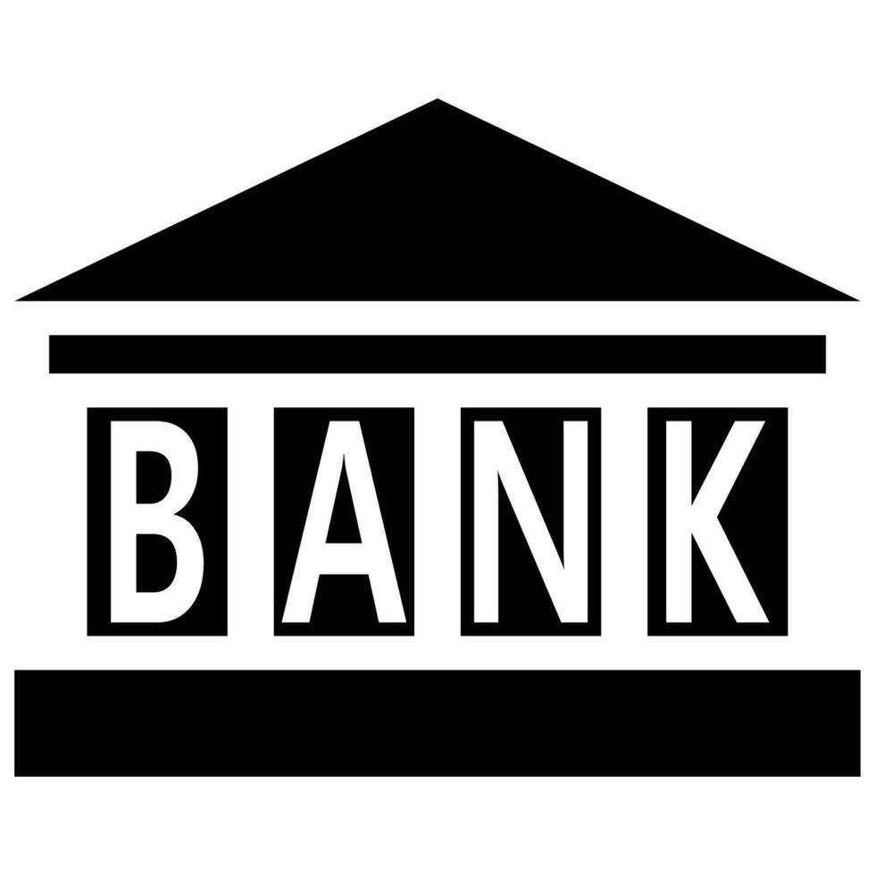 Bank building icon for money exchange financial transactions, bank logo vector