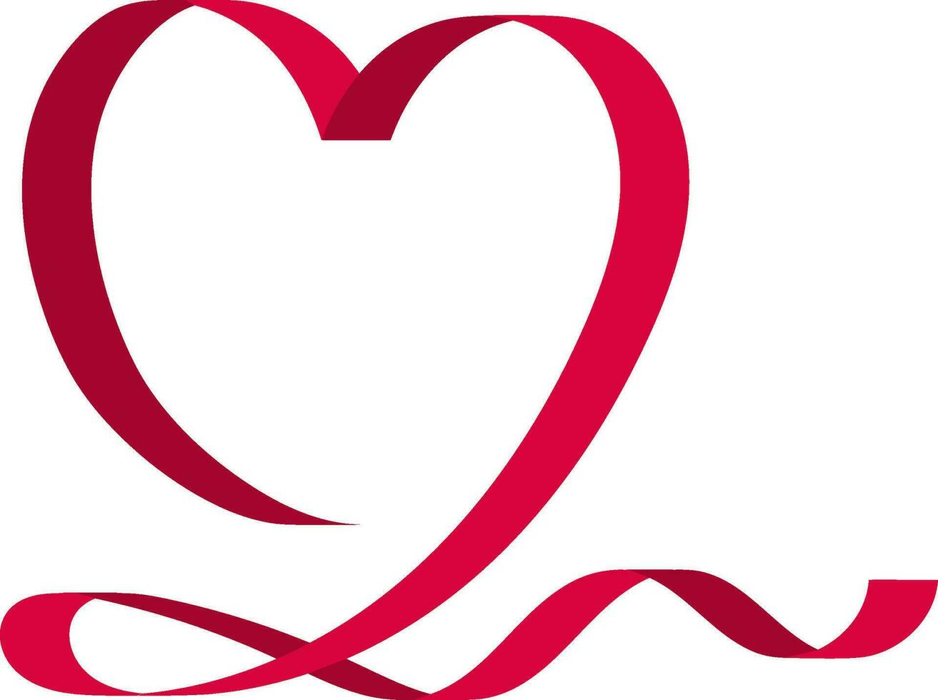 Developing red heart shaped ribbon love greeting cards stock illustration vector