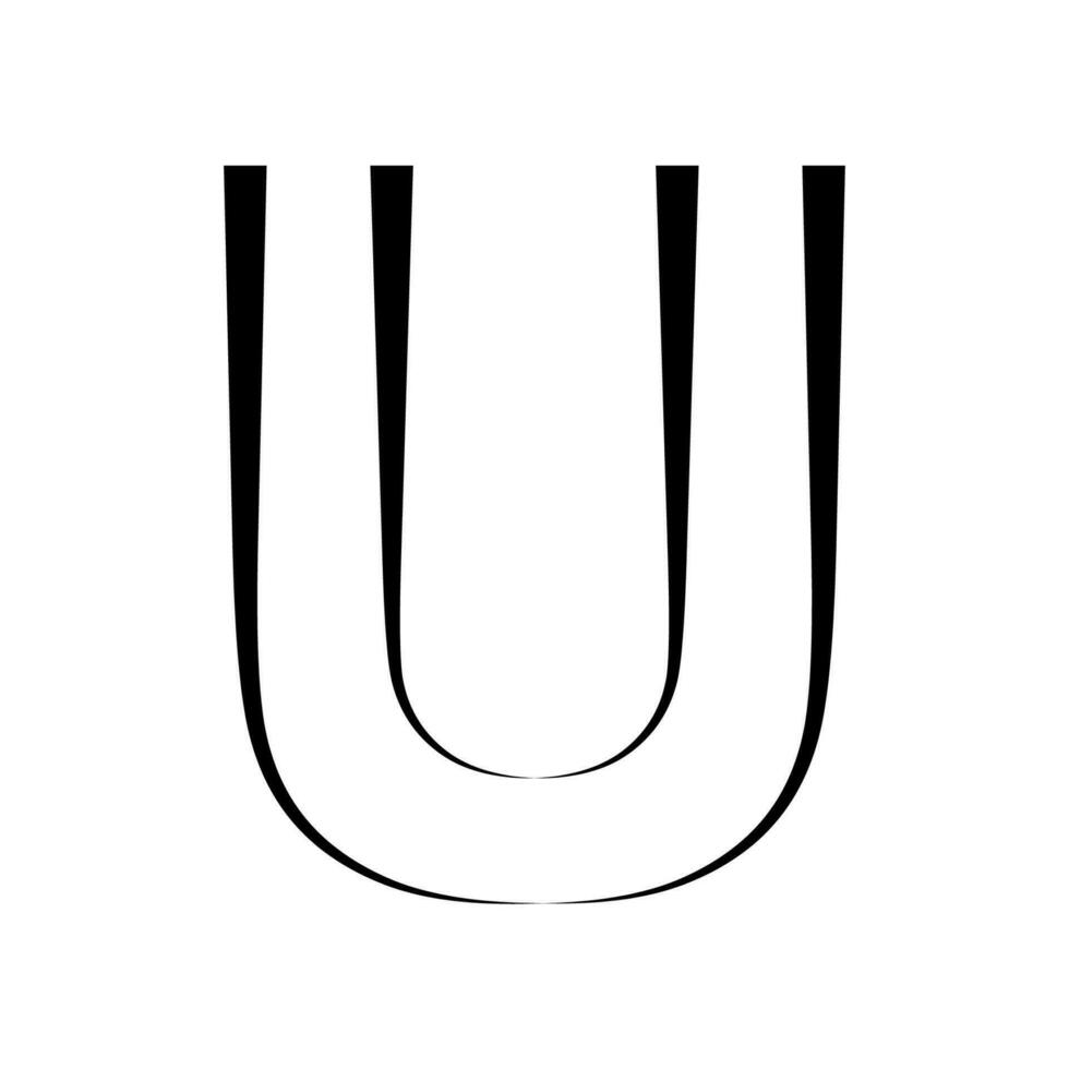 u logo studio letter u design icon logotype technology font vector