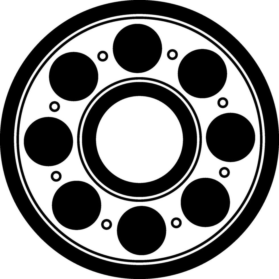 Ball bearing mechanism rotation rolling  least resistance icon stock illustration vector