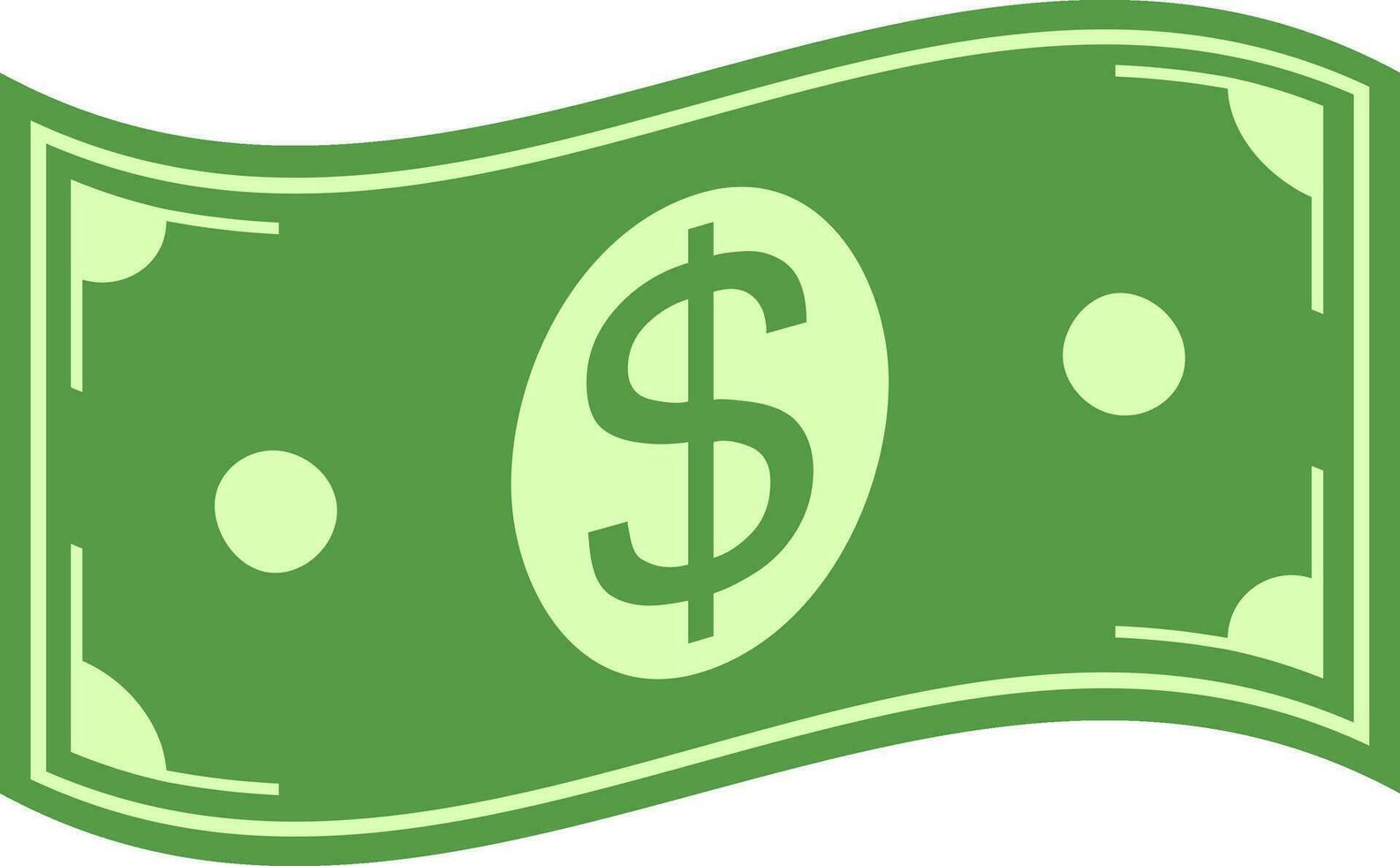 Dollar money bill sign banknotes prosperity success curved banknote currency vector