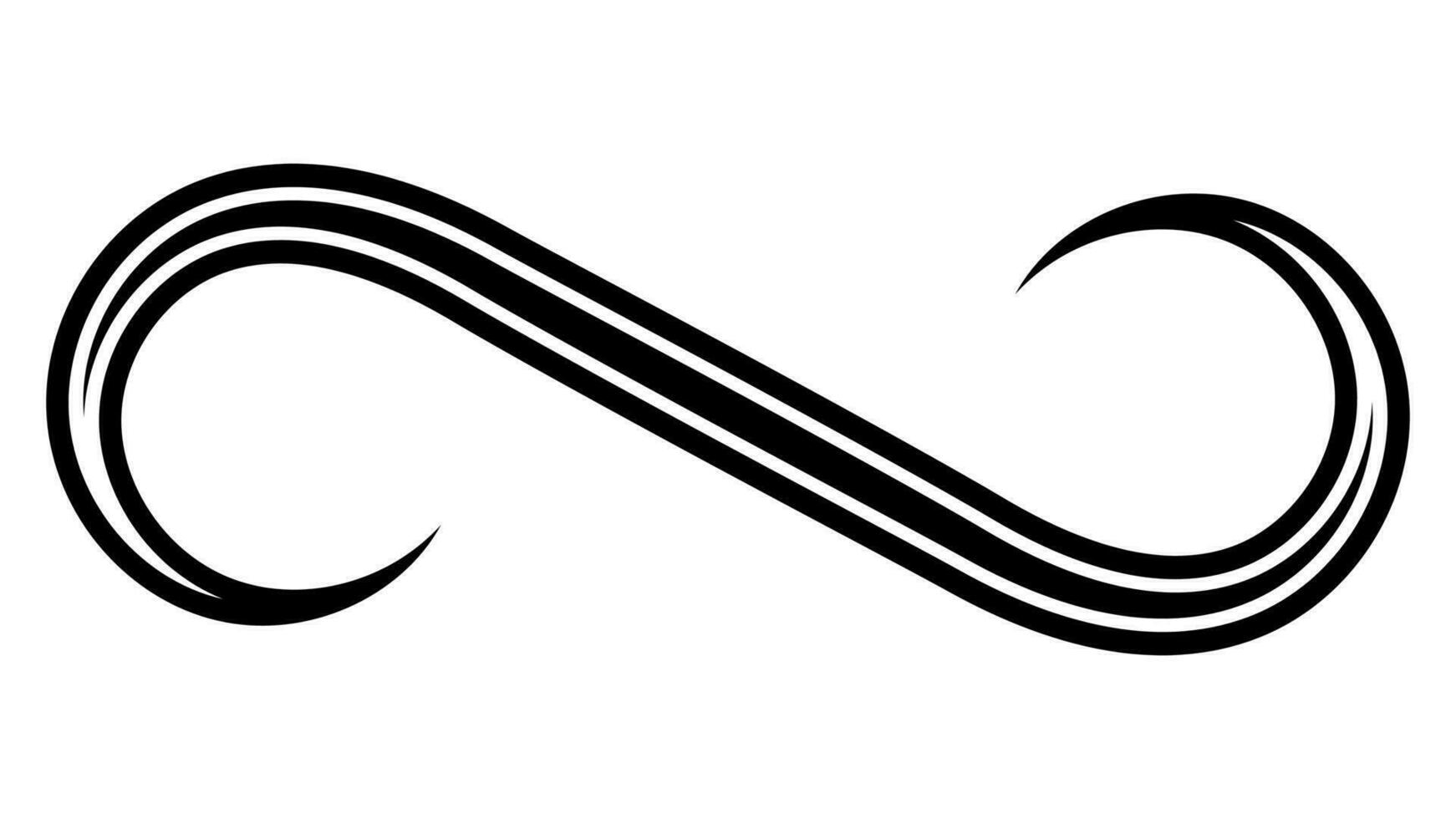 Victorian squiggle pattern decoration, curve line swoosh, wave swirl swish vector