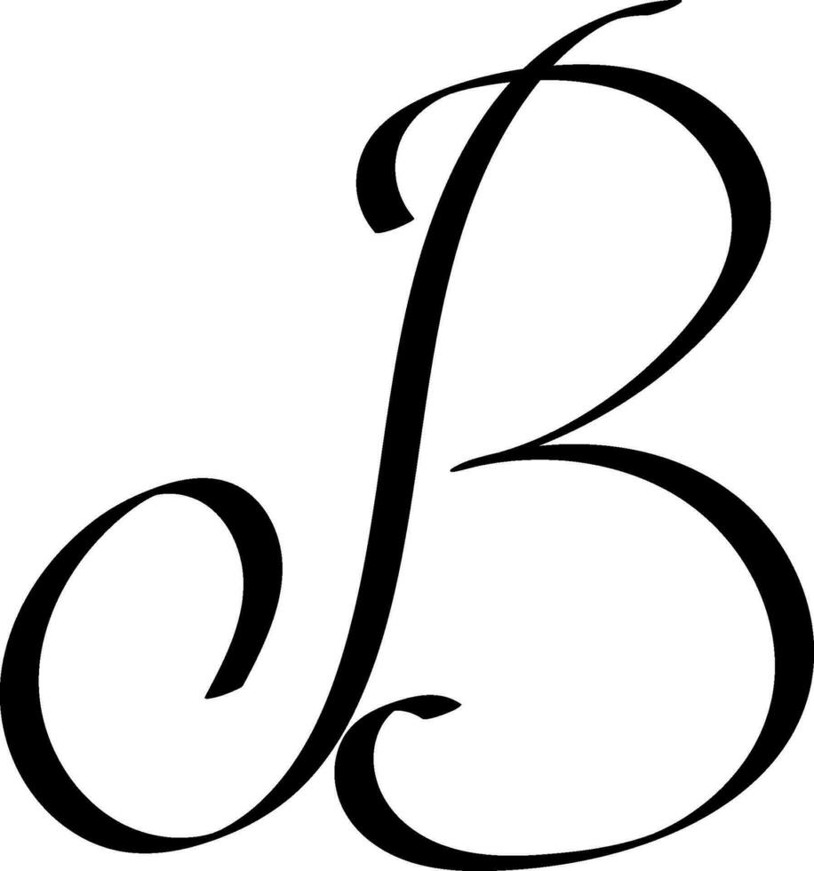 First capital letter B logo calligraphy design stock illustration vector