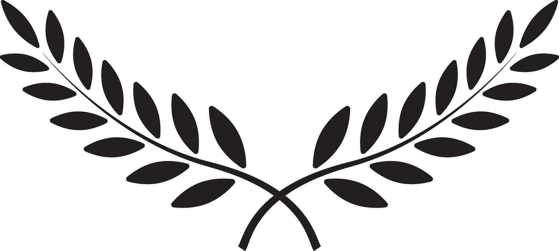 Olive branch, Laurel wreath winner award symbol, sign victory wealth vector