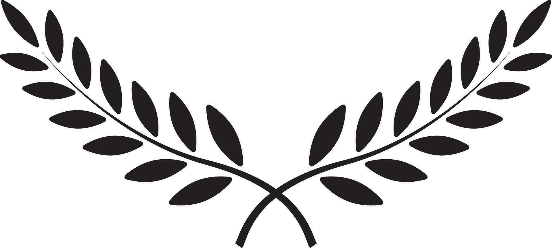 Olive branch, Laurel wreath winner award symbol, sign victory wealth vector