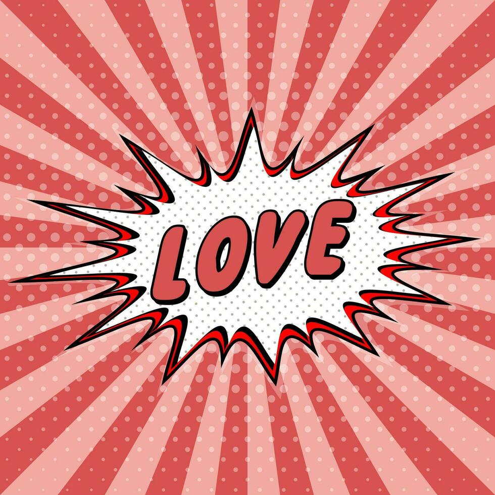 Declaration love pop art comic speech bubble halftone. Love cartoon vector