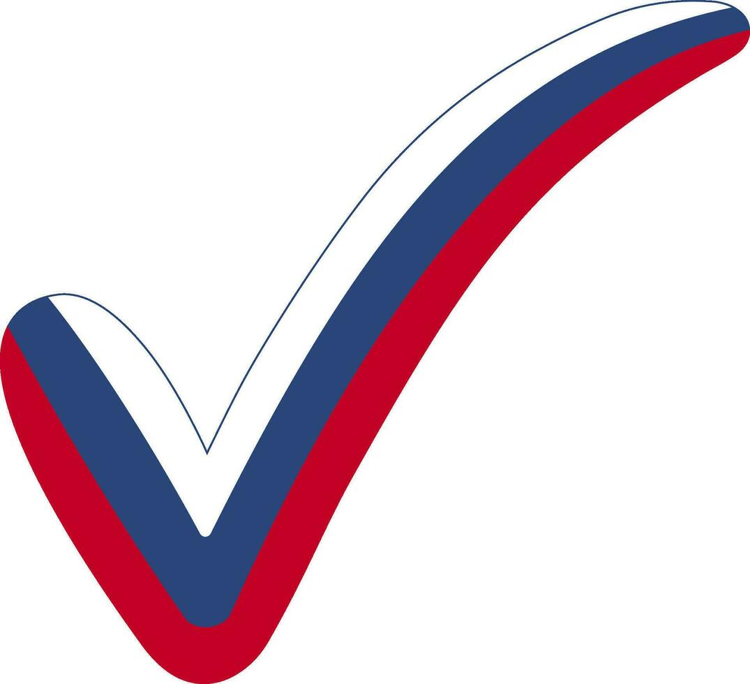 Check mark style Czech Republic flag symbol elections, voting approval vector