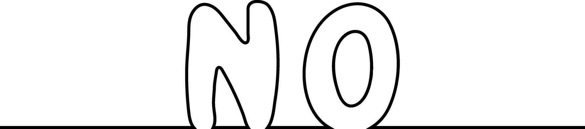 texto palabra si No uno línea dibujo si No dibujo vector