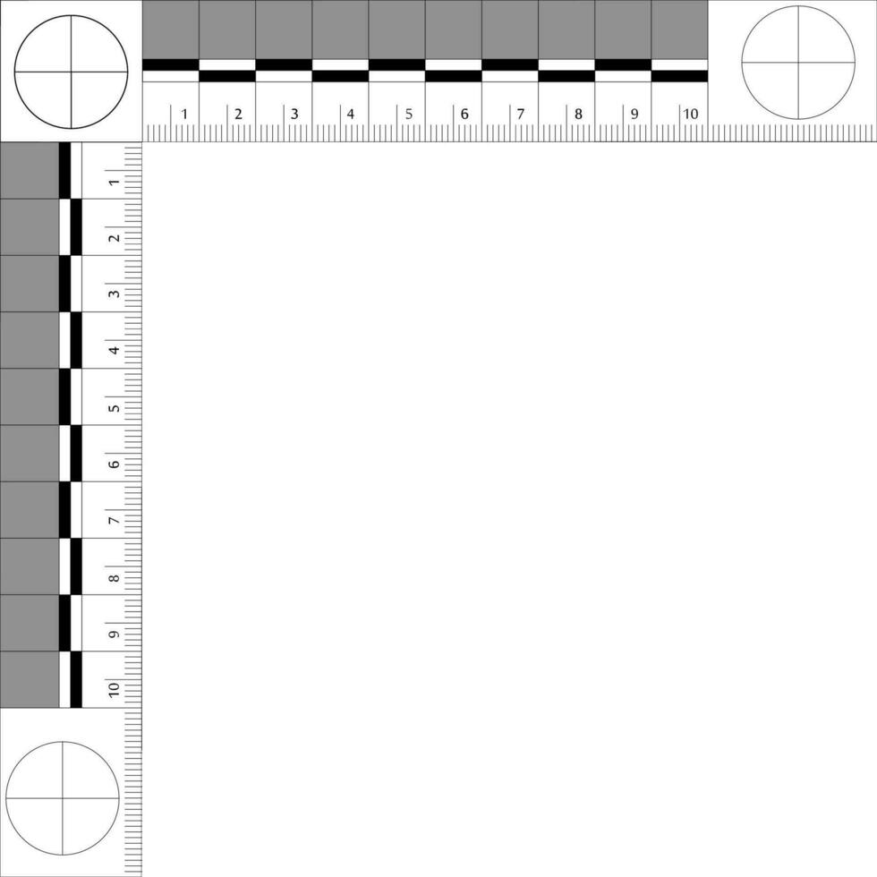 regla criterio judicial, legal, forense criminalista, mediciones crimen escena csi vector