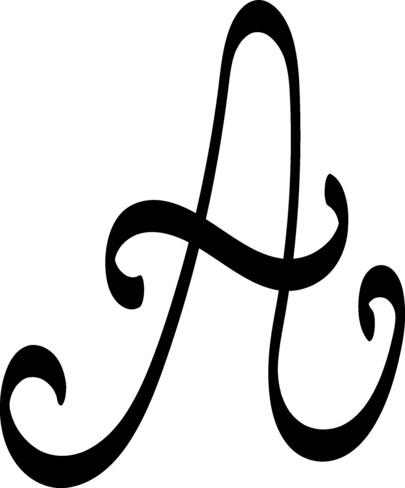 primero capital letra un logo, caligrafía diseño valores ilustración vector