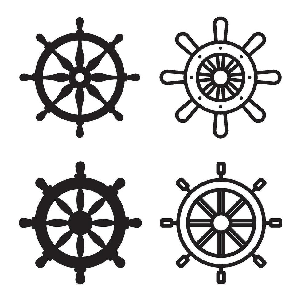 ship wheel icon vector