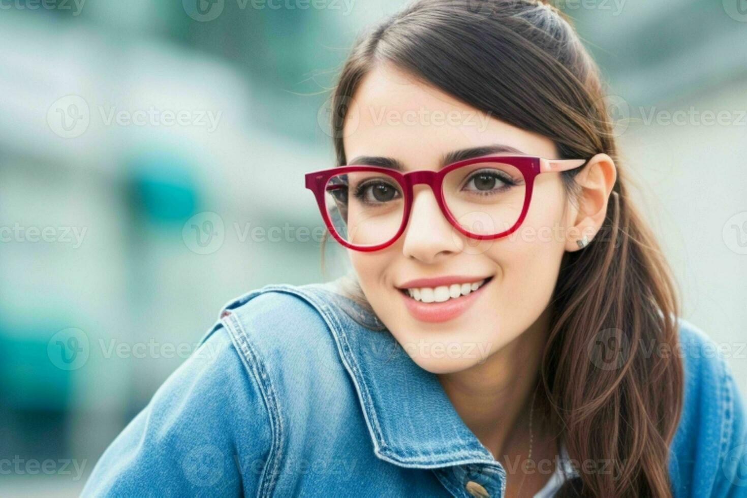 hipster estudiante mujer vistiendo gafas lentes foto