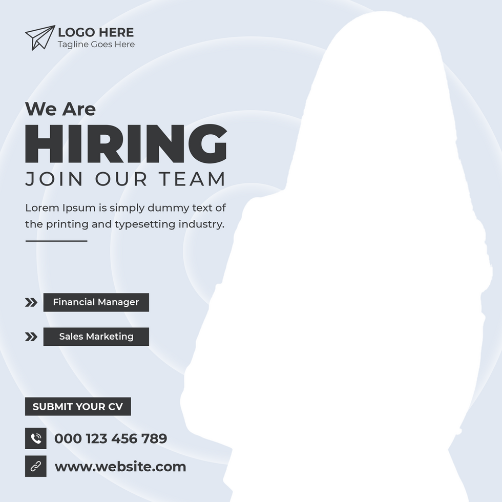 PSD we are hiring to join our team job post PSD social media post design