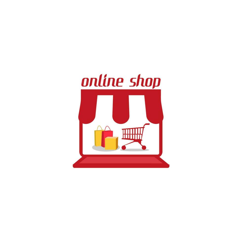 online shop laptop vector illustration