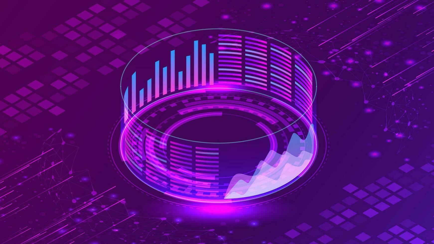 Data analysis diagrams and graphics. Data visualization concept. 3d isometric vector illustration.