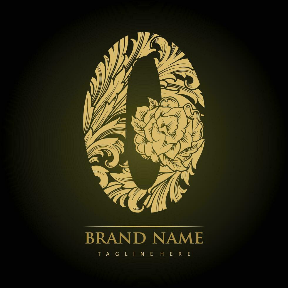 Classic engraved monogram number zero artistry vector illustrations for your work logo, merchandise t-shirt, stickers and label designs, poster, greeting cards advertising business company