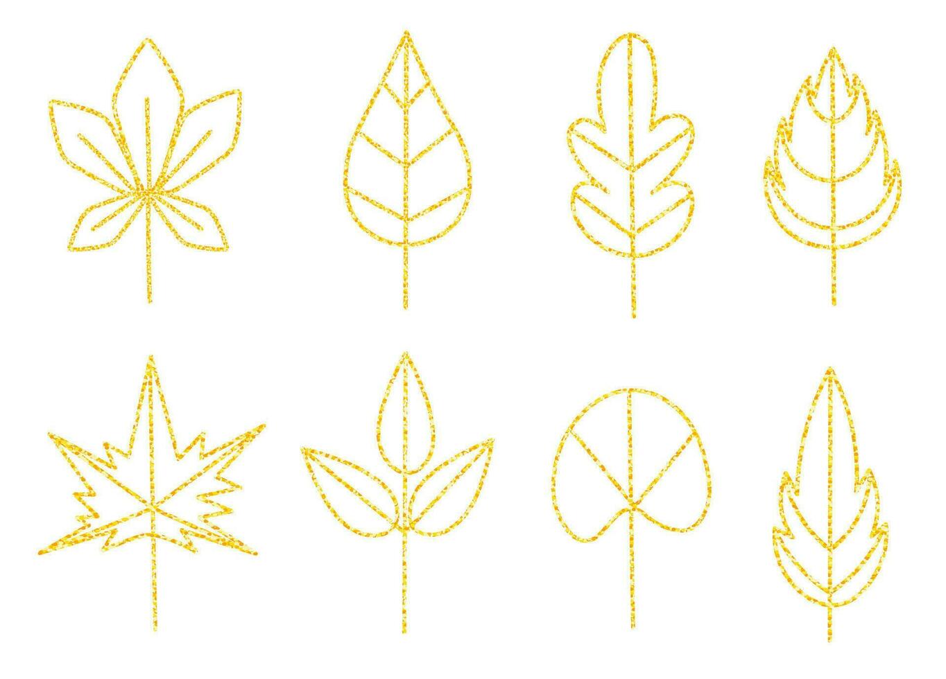 Autumn gold leaf contour vector