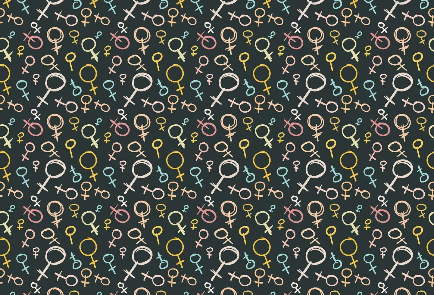 Female symbol outline seamless pattern element vector for background. Modern and stylish shape texture. Fit for banner, backdrop, poster, fabrique, cover. Vector Eps 10