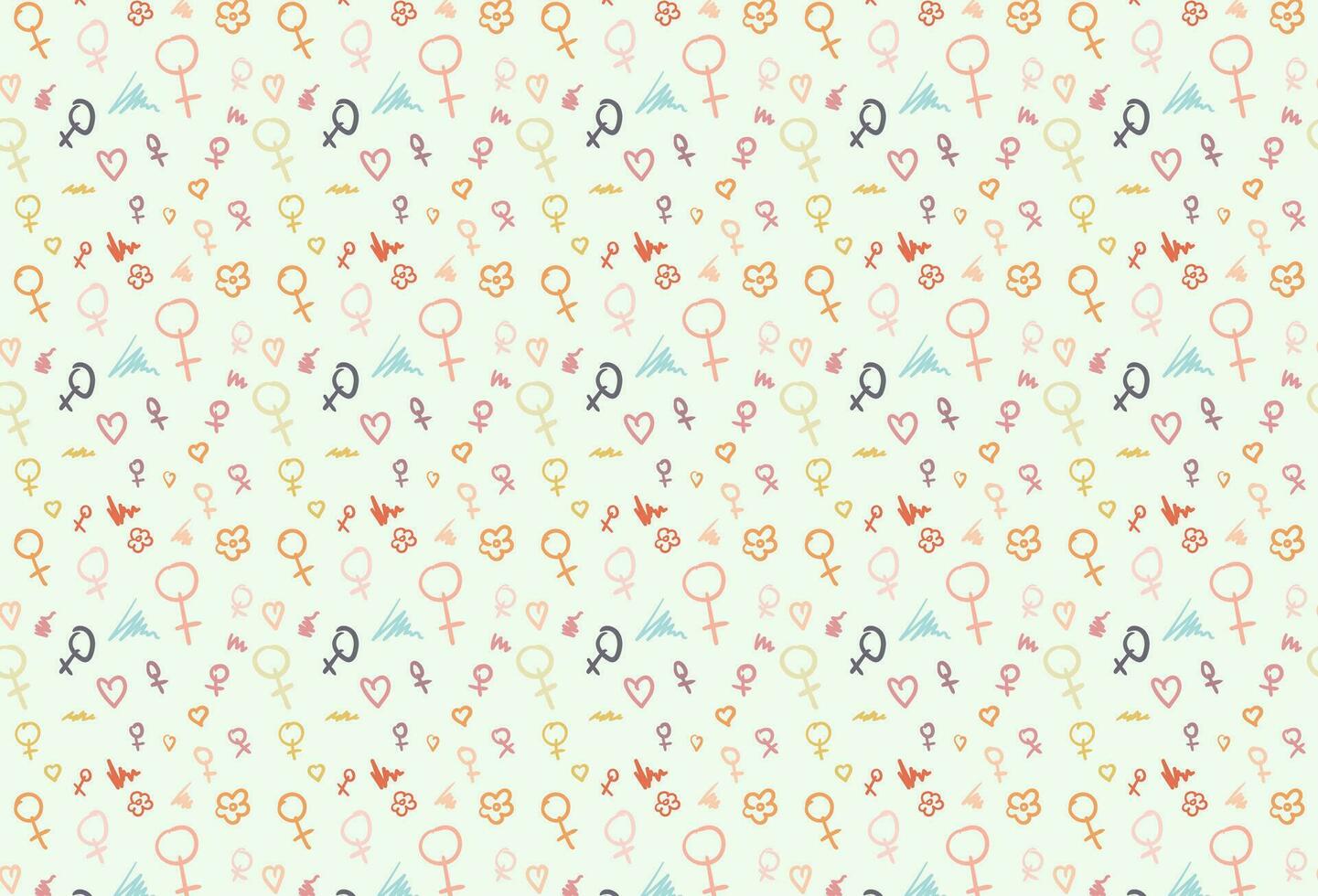 Female symbol outline seamless pattern element vector for background. Modern and stylish shape texture. Fit for banner, backdrop, poster, fabrique, cover. Vector Eps 10