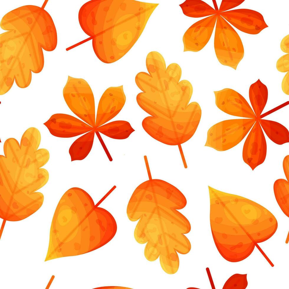 Autumn seamless pattern with leaves vector