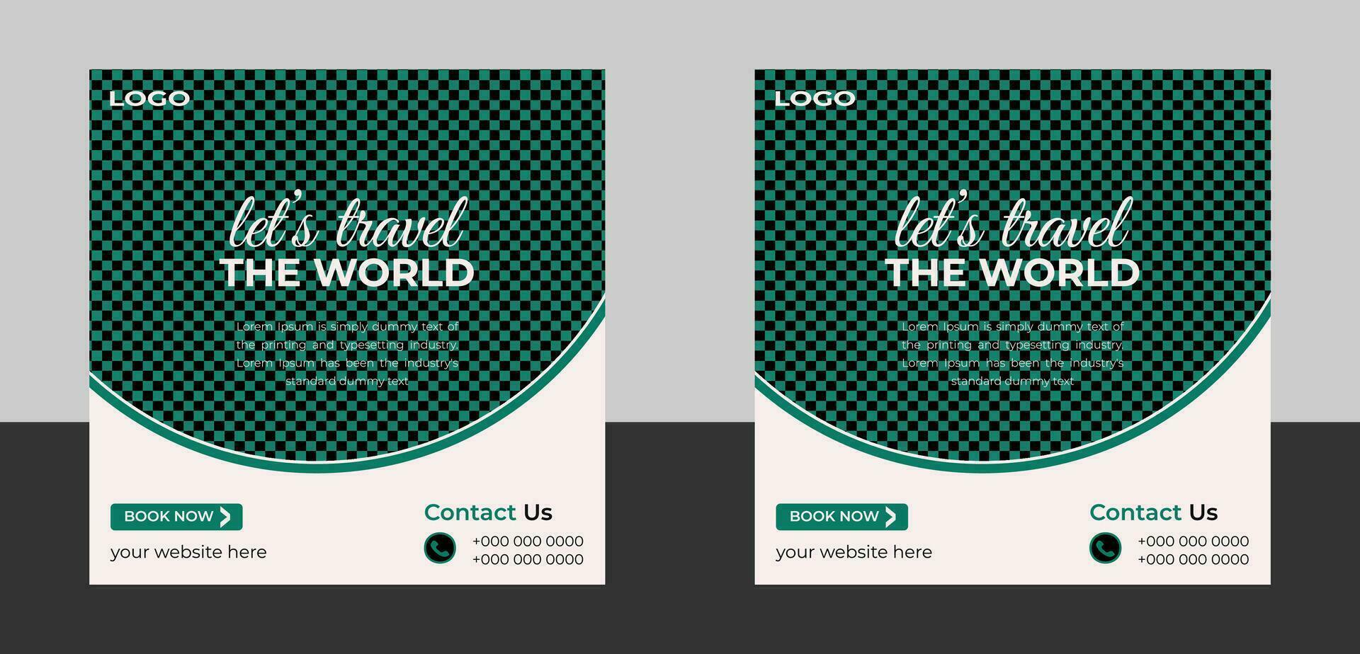 travel social media post design vector