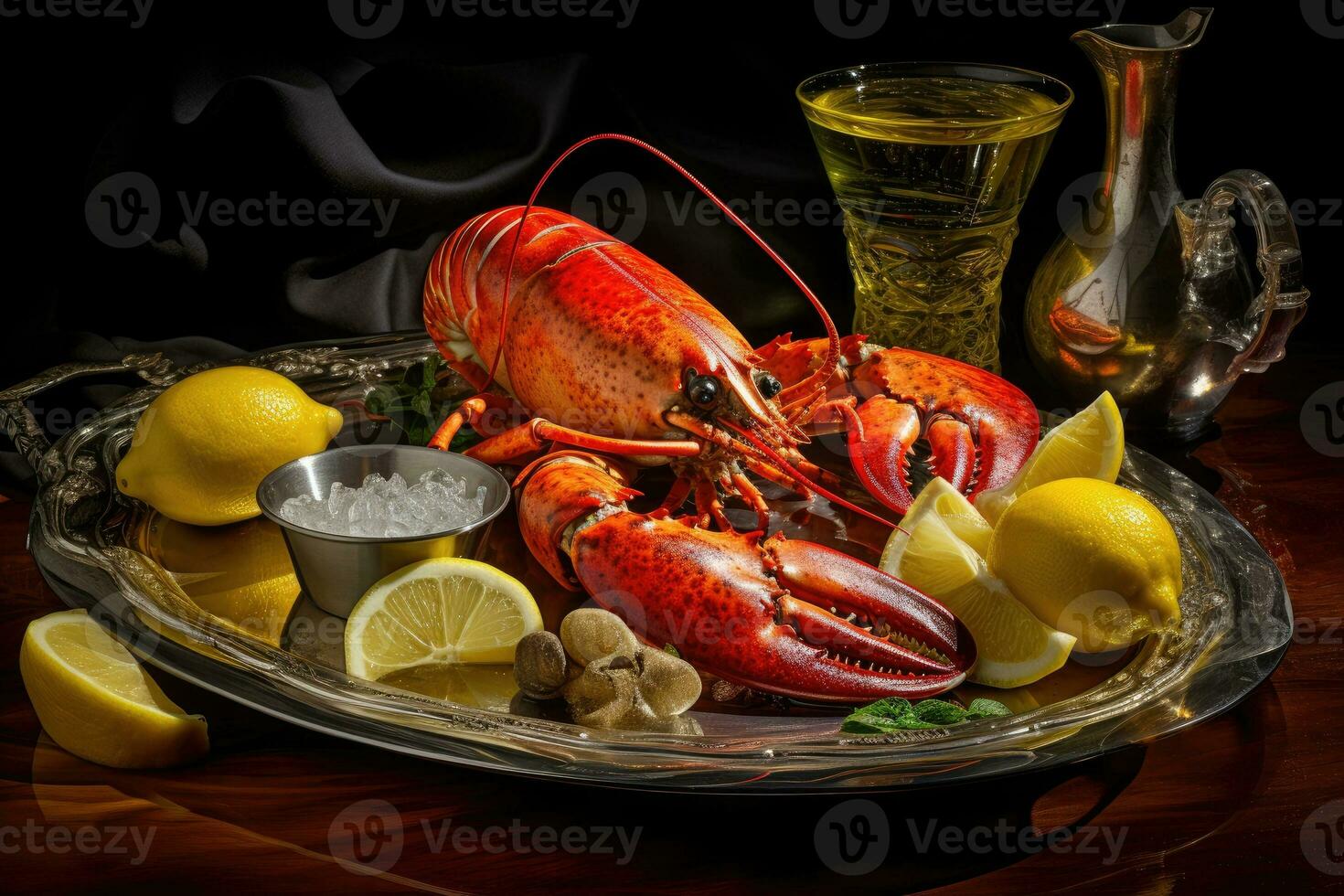 Lobster cooked on a plate photo