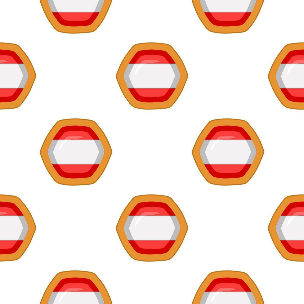 Pattern cookie with flag country Latvia in tasty biscuit vector