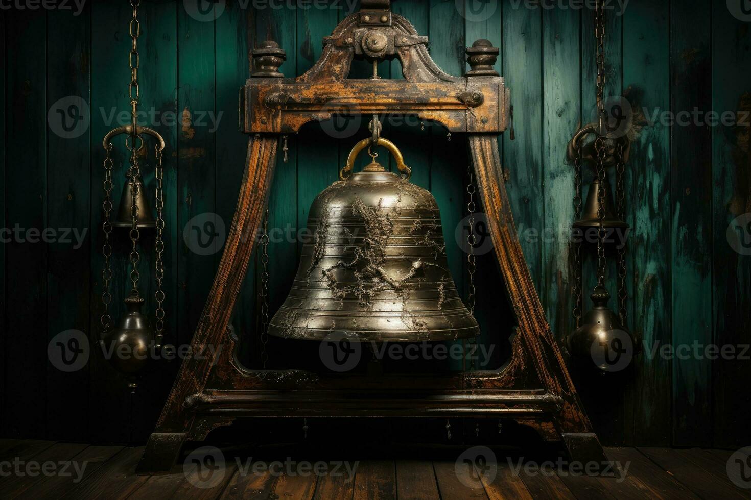 Old retro copper bells photo