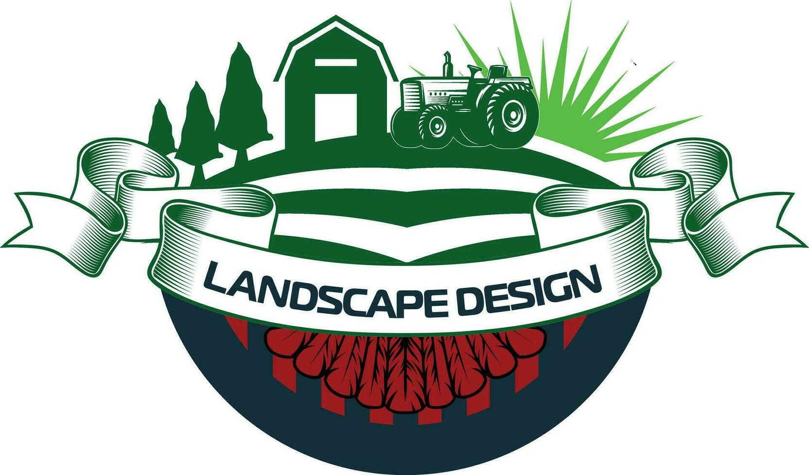 granja tractor logo agricultura vector