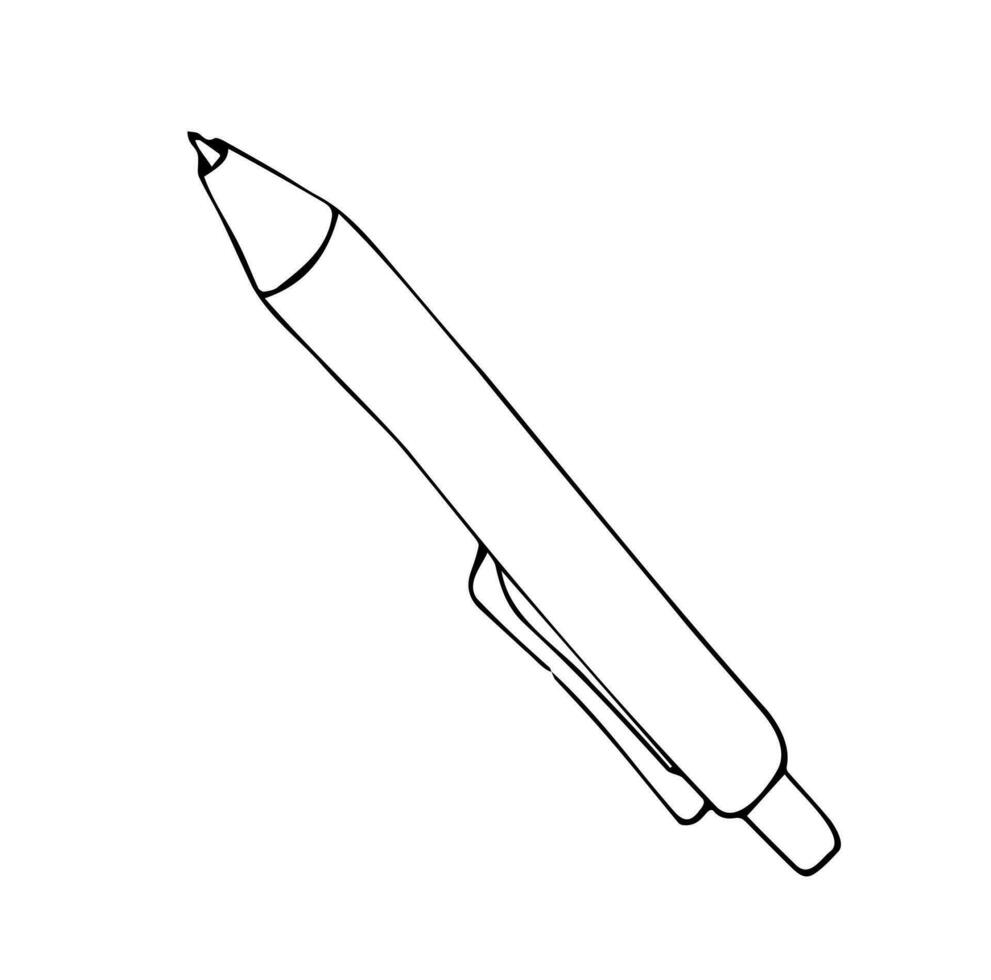 Vector doodle pen. Single isolated object. Stationery icon set. Good for student, school, business concept