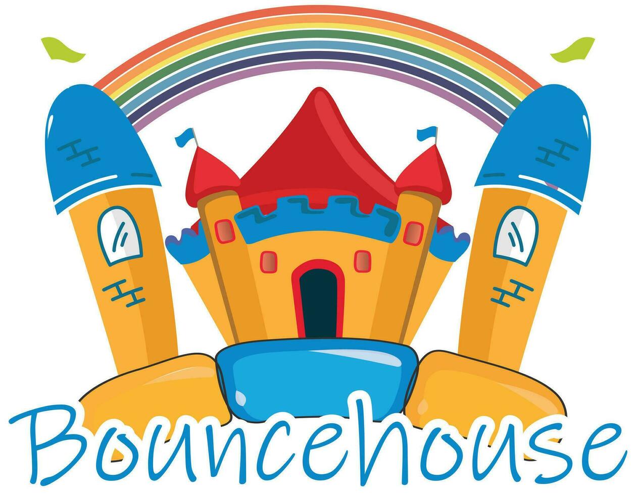 BOUNCE HOUSE BOUNCEHOUSE COLORFUL HOME LOGO vector