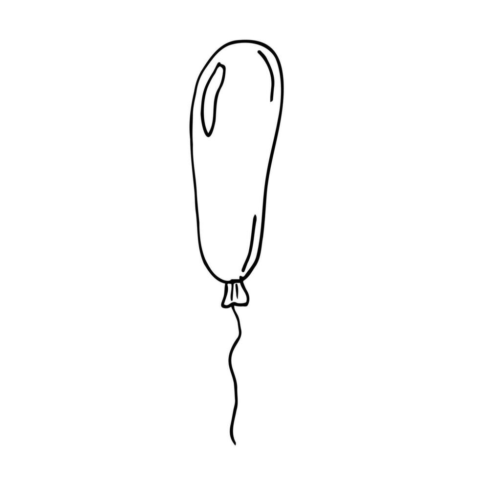 Vector doodle illustration. Simple baloon. Sketch. Drawing for children. Line icon