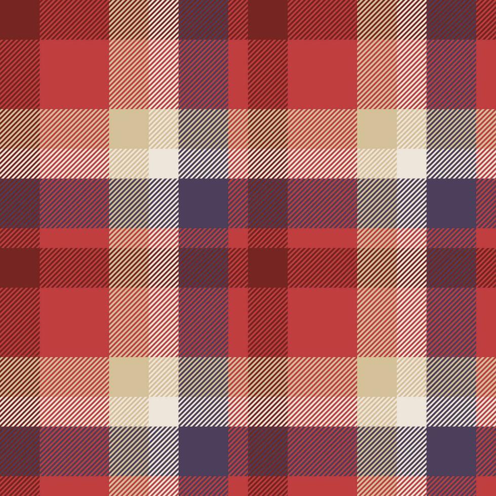 Plaid seamless pattern in red. Check fabric texture. Vector textile print.