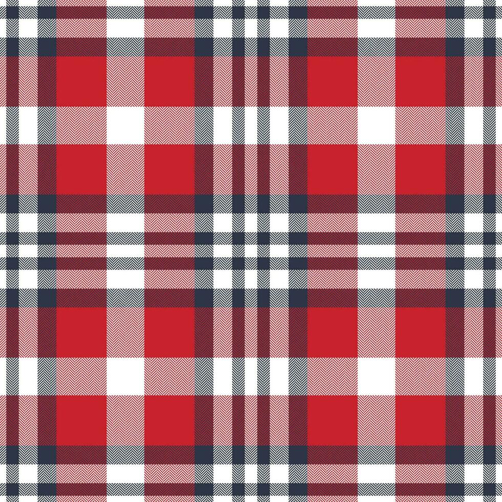 Plaid seamless pattern in red. Check fabric texture. Vector textile print.