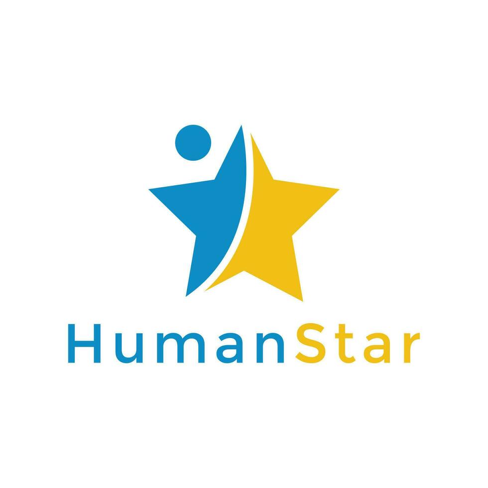 Star Human Creative Concept Logo Design Template vector